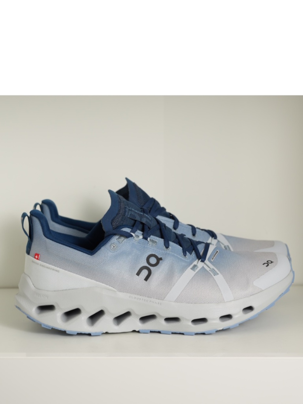 On Cloudsurfer Trail Waterproof Men's Chambray Glacier Blue Running Shoe US 11